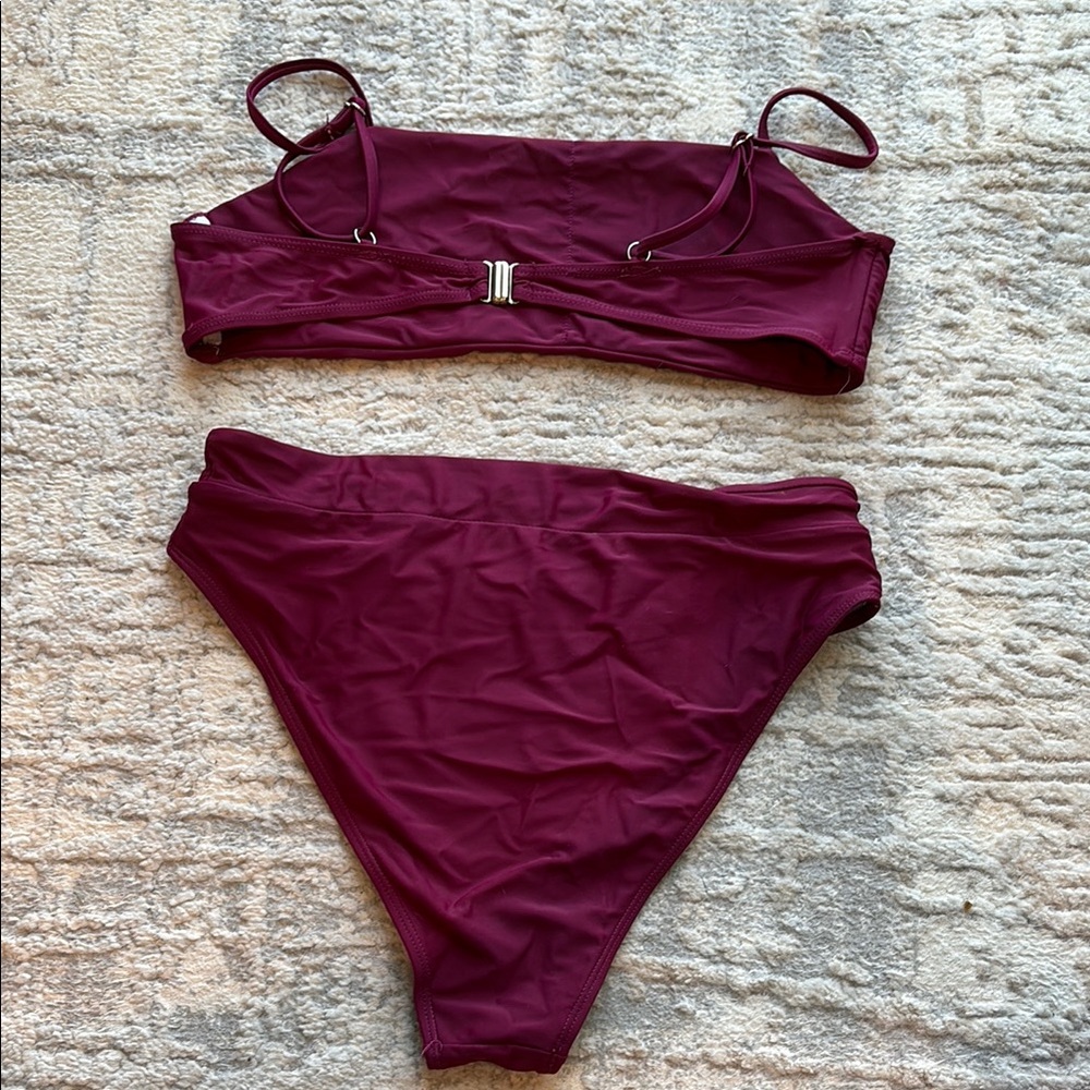 Burgundy Bikini Set MEDIUM - Picture 2 of 2